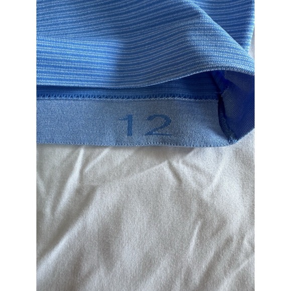 New Lululemon Women Size 12 Swiftly Tech Cropped Short Sleeve 2.0 Strip Blue - Picture 8 of 10